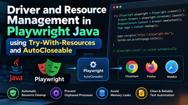 Driver and Resource Management in Playwright Java: Try-With-Resources and AutoCloseable