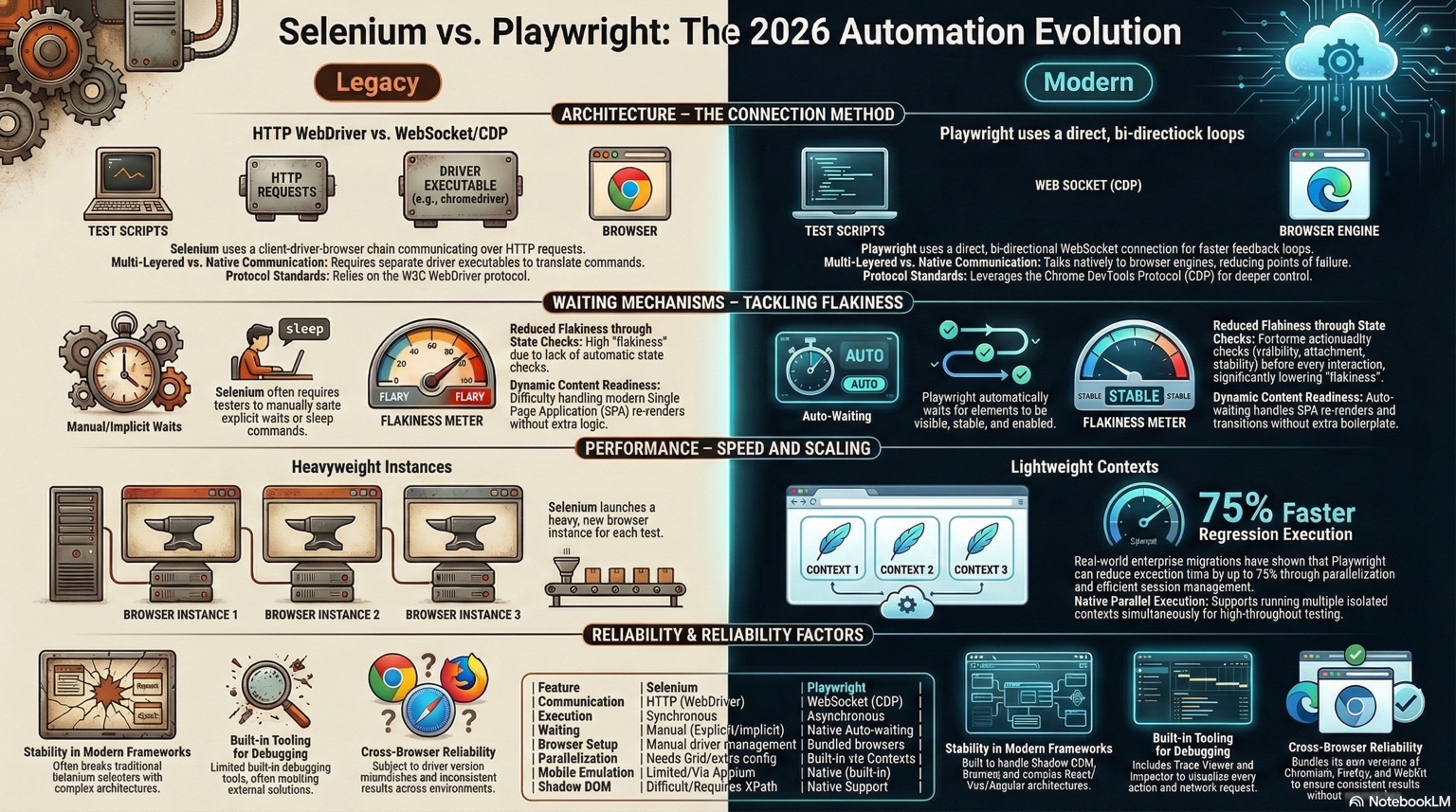 Beyond WebDriver: The Strategic Migration from Selenium to Playwright selenium vs playwright optimized